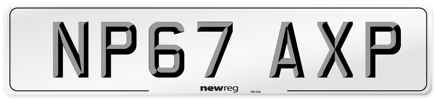 NP67 AXP Number Plate from New Reg
